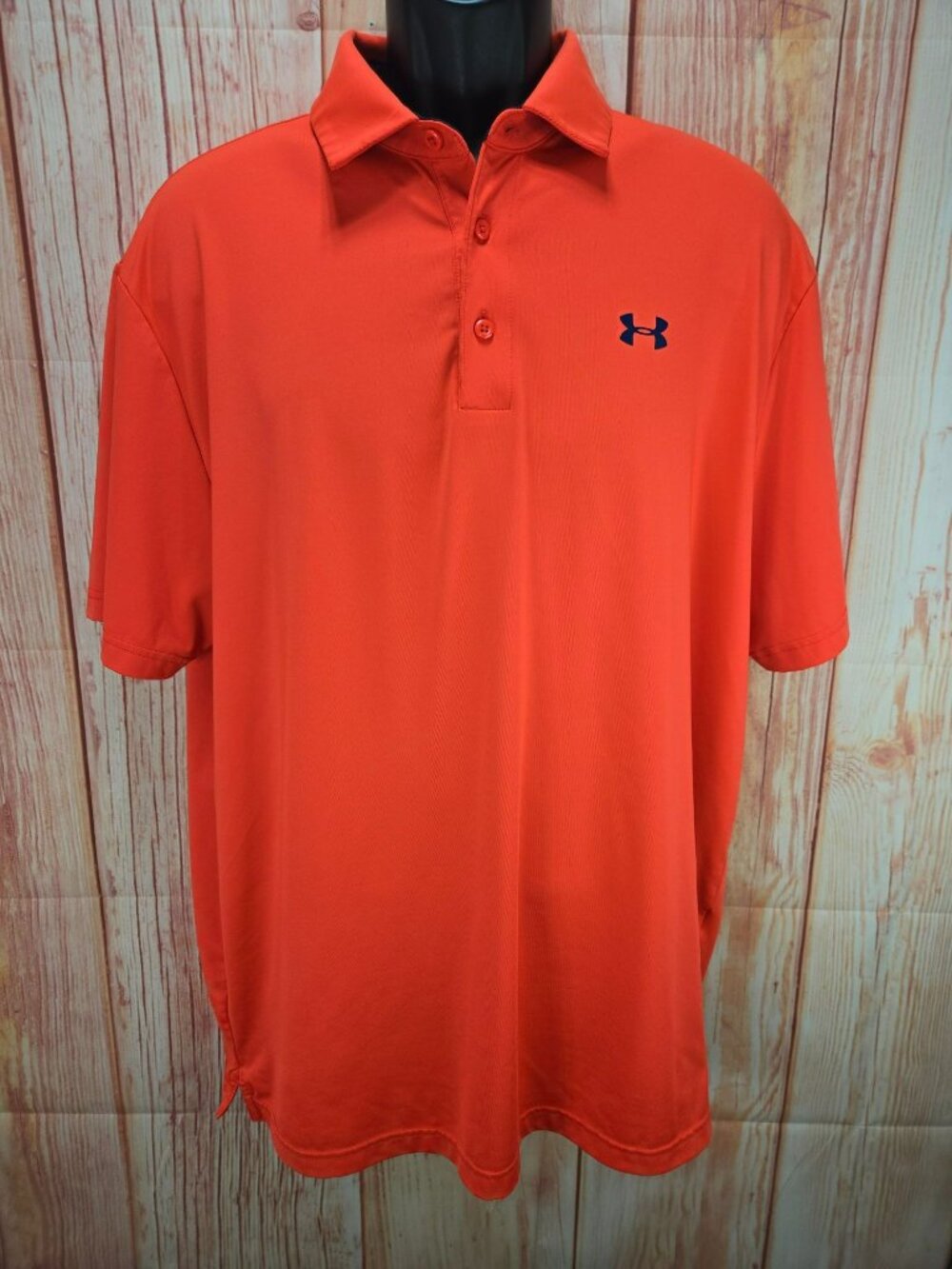 Under Armour Mens HeatGear Neon Orange Polo Shirt XL